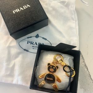 Authentic Prada Bear key ring/charm keychain with Box and bags!